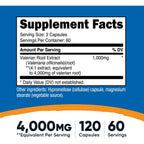 Nutricost Extracto de Raíz de Valeriana 1000 mg 120 Cápsulas Vegetales
