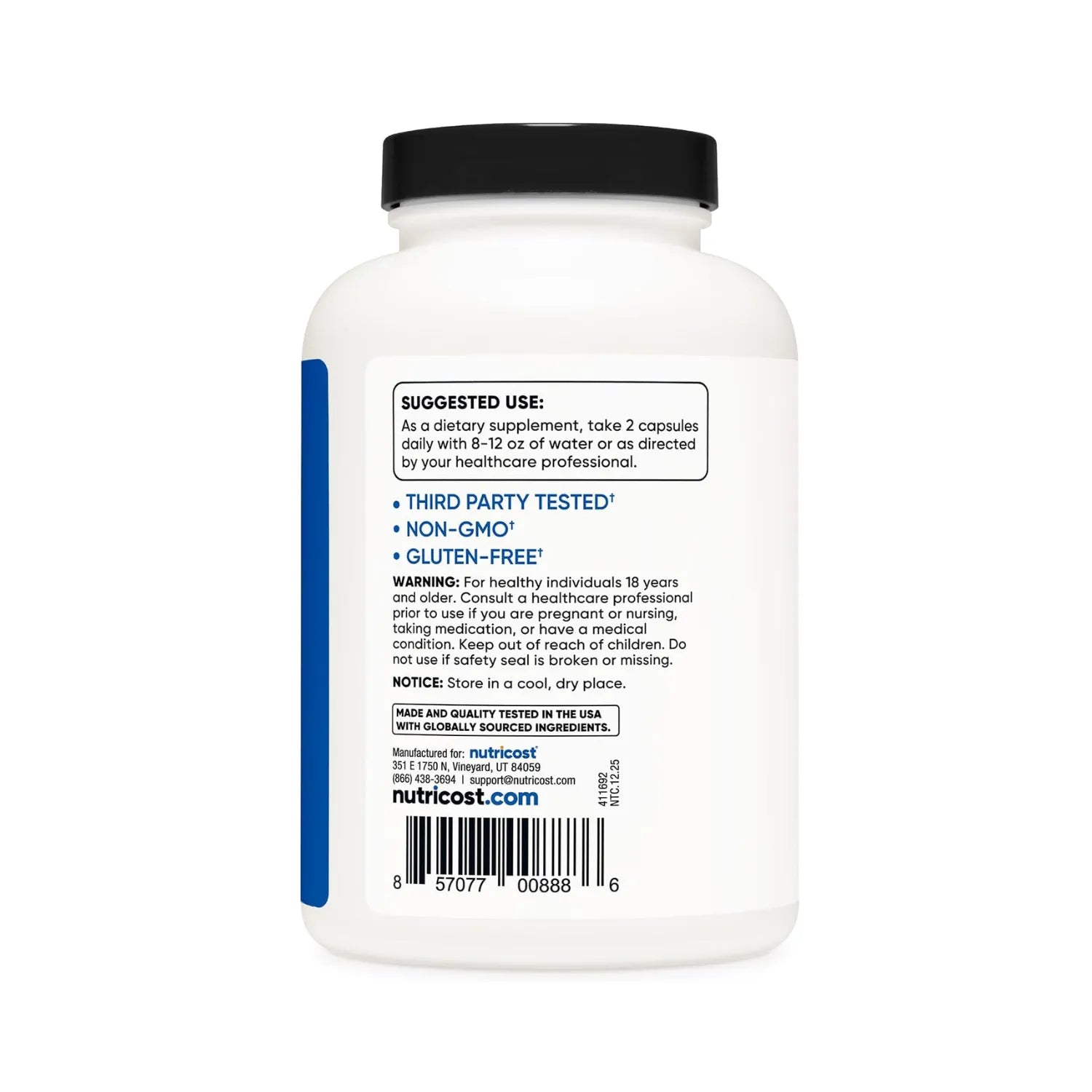 Nutricost HMB B-hidroxi-B-metilbutirato 500 mg 240 Cápsulas