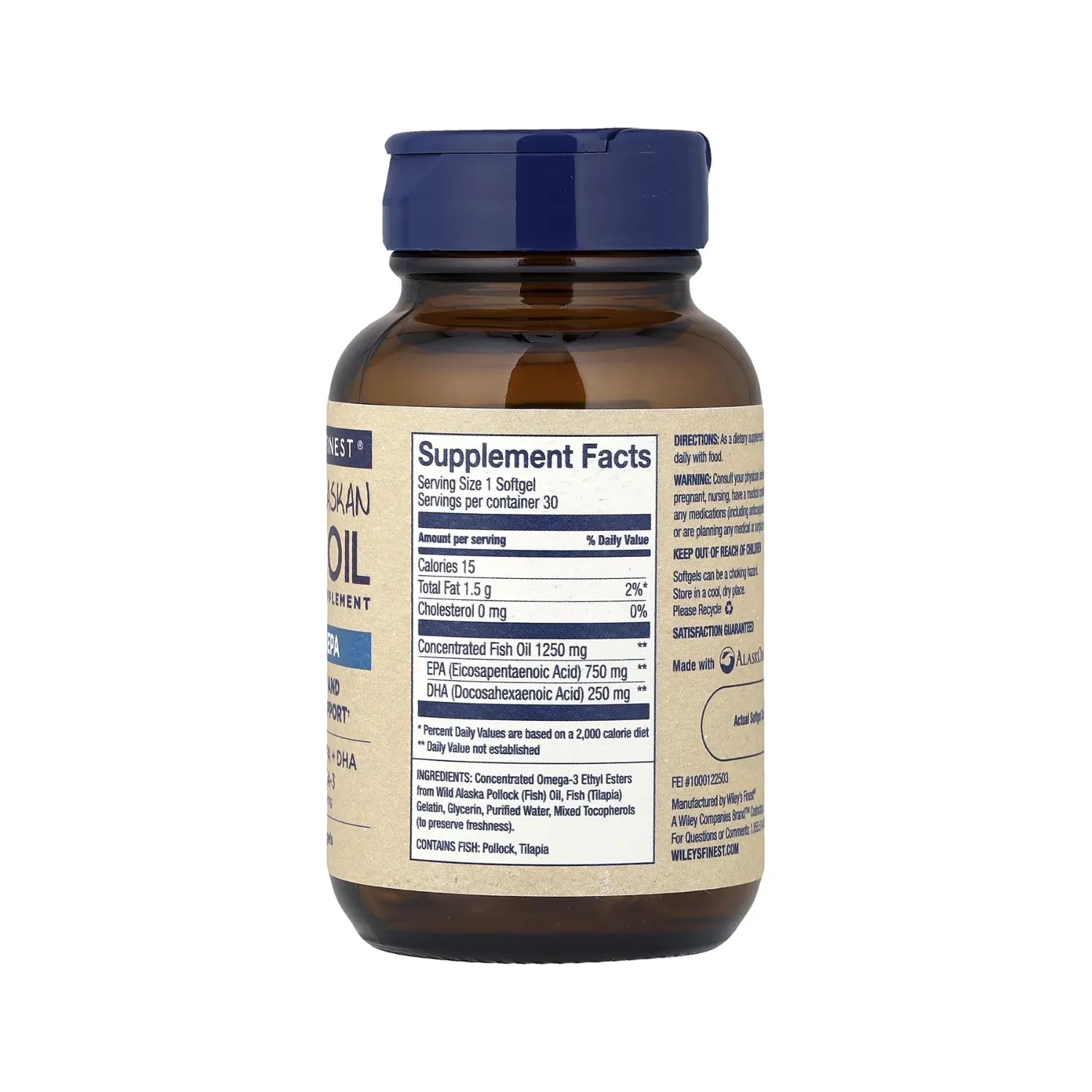 Wileys Finest Wild Alaskan Fish Oil Peak Epa 30 Capsulas Sfn