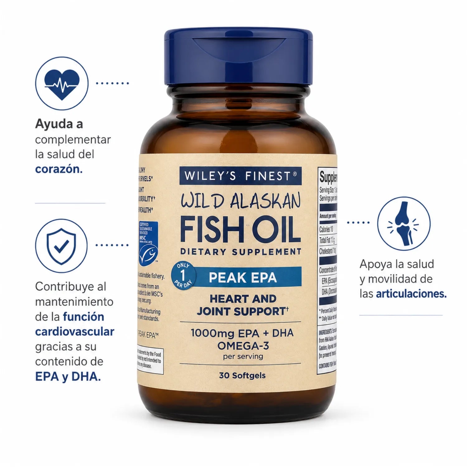 Wileys Finest Wild Alaskan Fish Oil Peak Epa 30 Capsulas Sfn