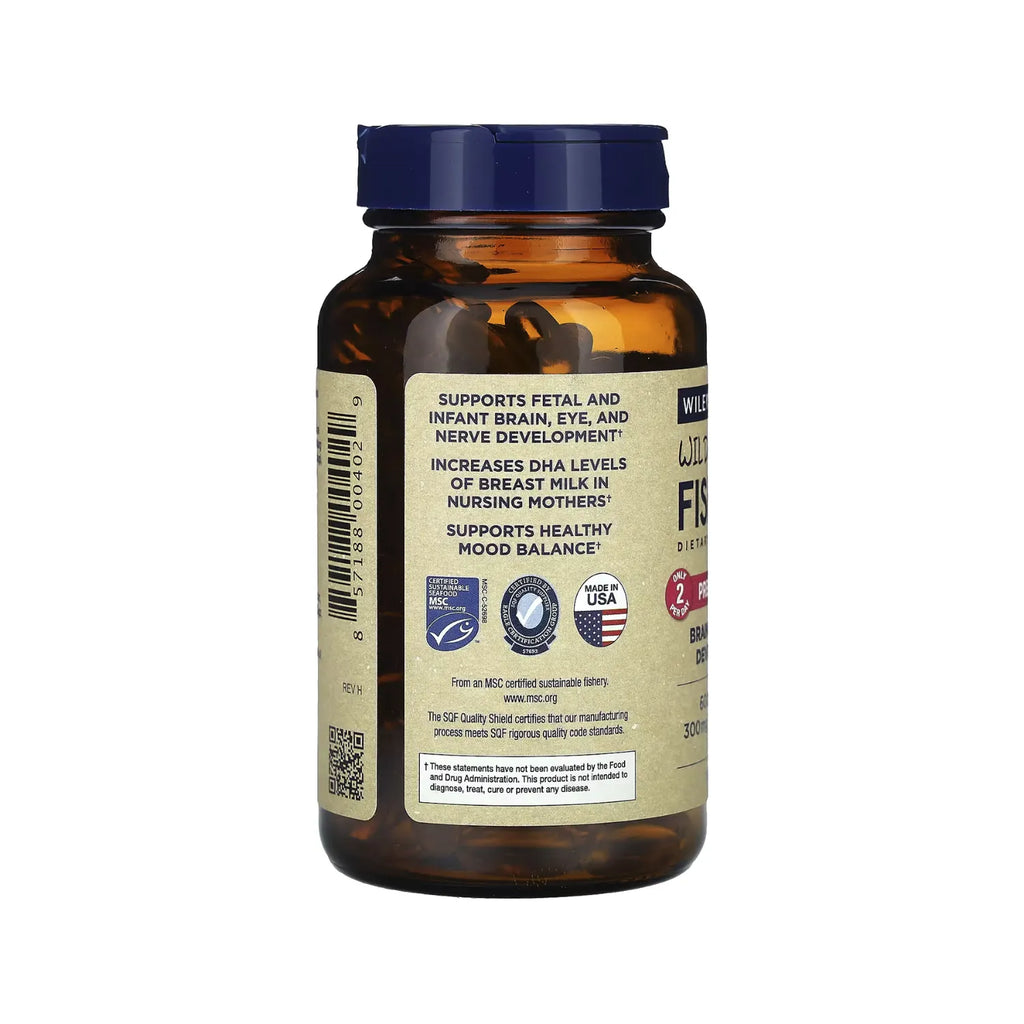 Wiley's Finest, Aceite de Pescado Salvaje de Alaska, DHA Prenatal Con 180 cápsulas blandas