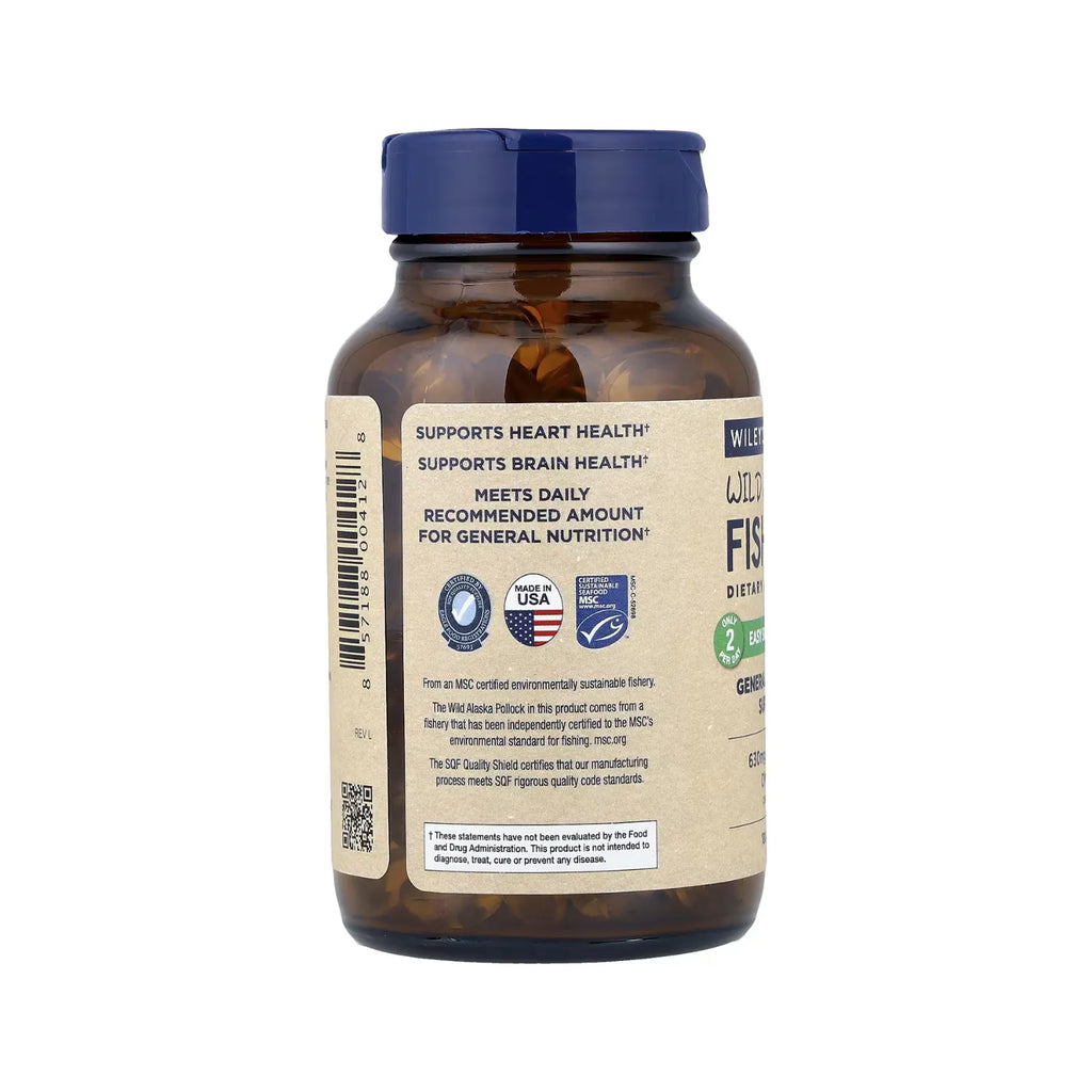 Wiley's Finest, Aceite de Pescado Salvaje de Alaska, Minis de Fácil Ingestión, 180 Cápsulas Blandas 630mg