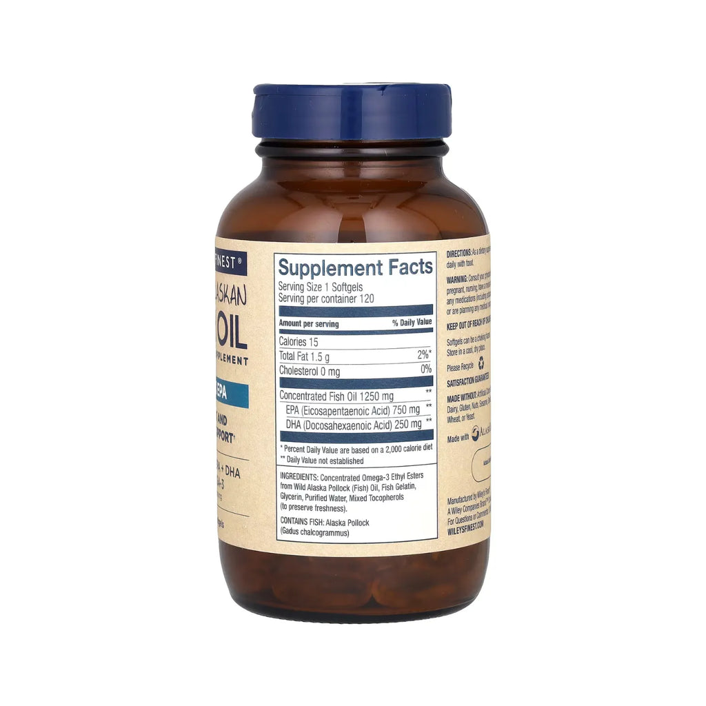 Wileys Finest Wild Alaskan Fish Oil Epa 1250mg 120 Caps Sfn