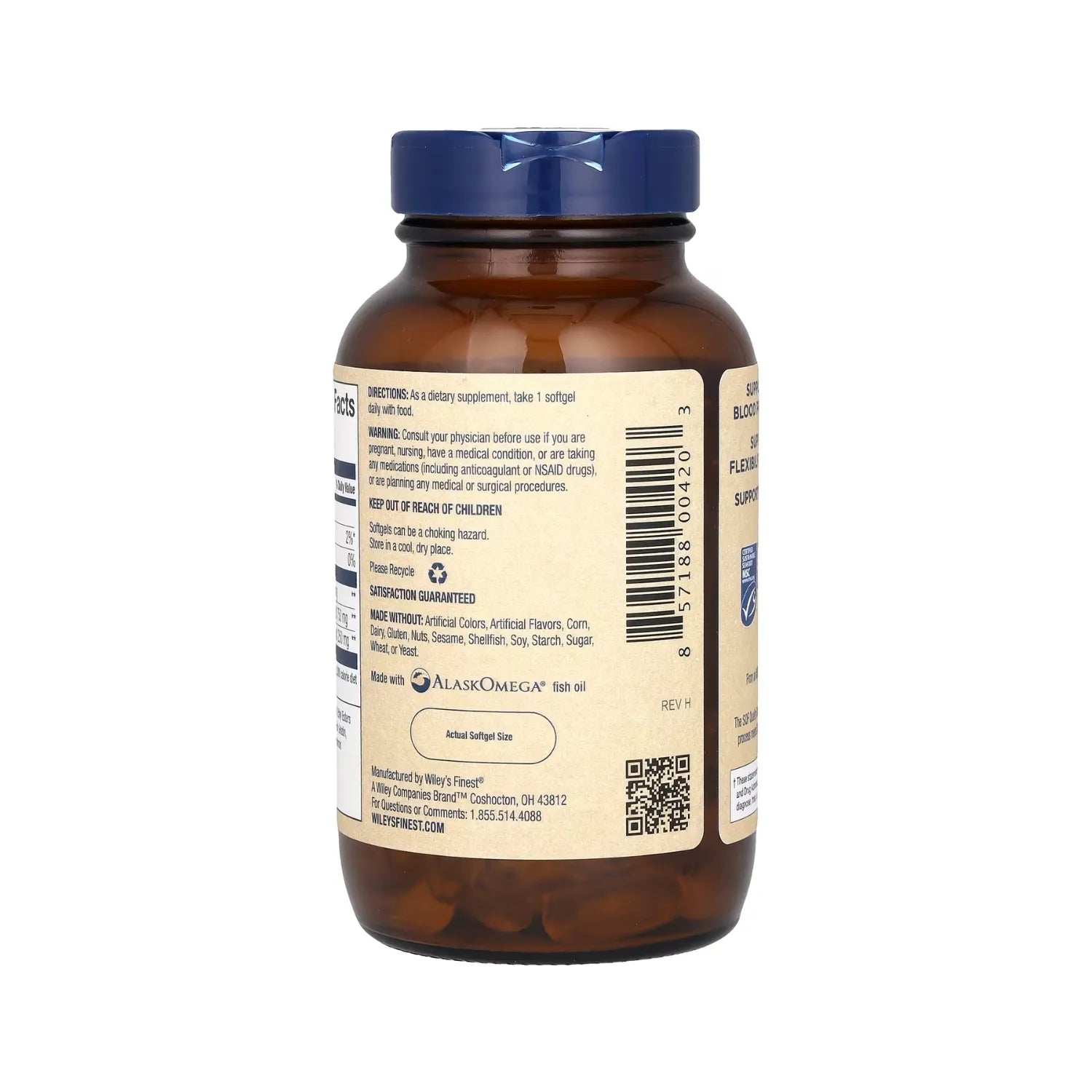 Wileys Finest Wild Alaskan Fish Oil Epa 1250mg 120 Caps Sfn