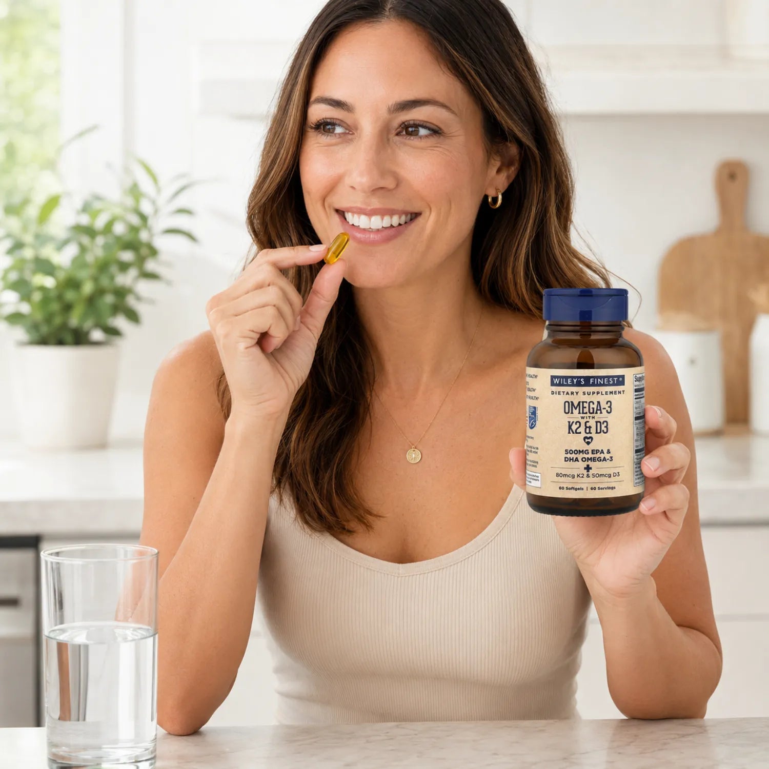 Wiley's Finest, Omega-3 con Vitaminas K2 y D3, 60 Cápsulas Blandas