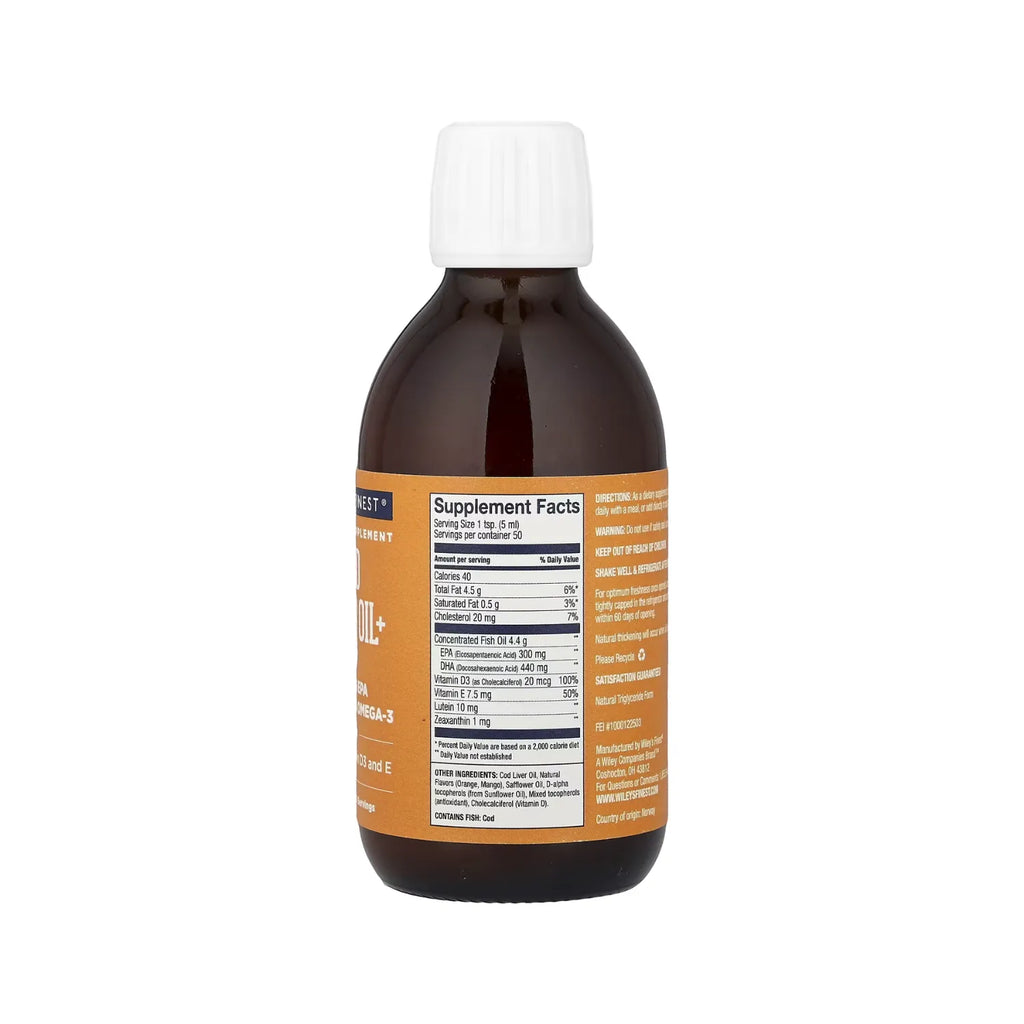 Wiley's Finest Aceite De Hígado De Bacalao Y Más, Refuerza El Funcionamiento Cognitivo Saludable 8.45 Oz
