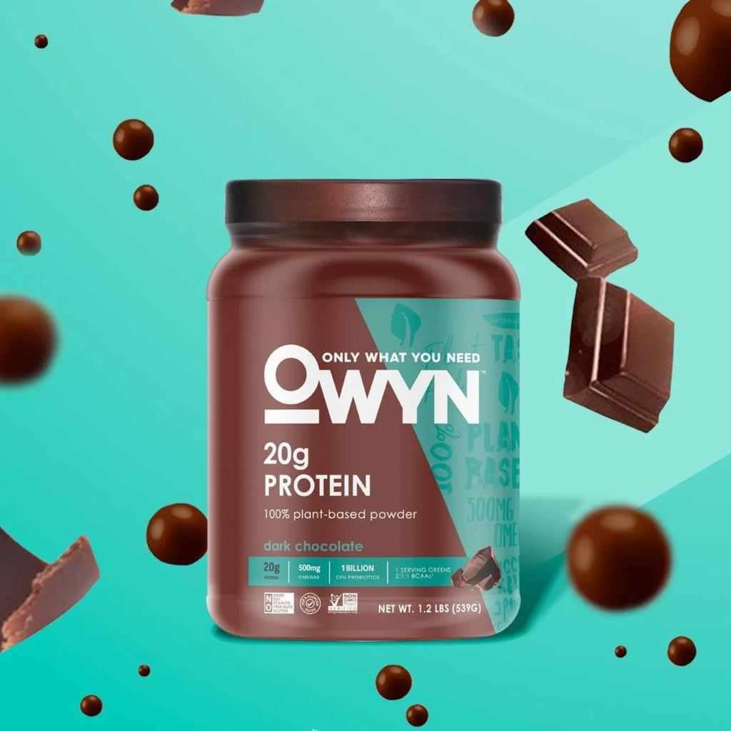 OWYN Proteína Vegetal en Polvo | Sabor Chocolate Negro | 494 gr | 20 g de Proteína