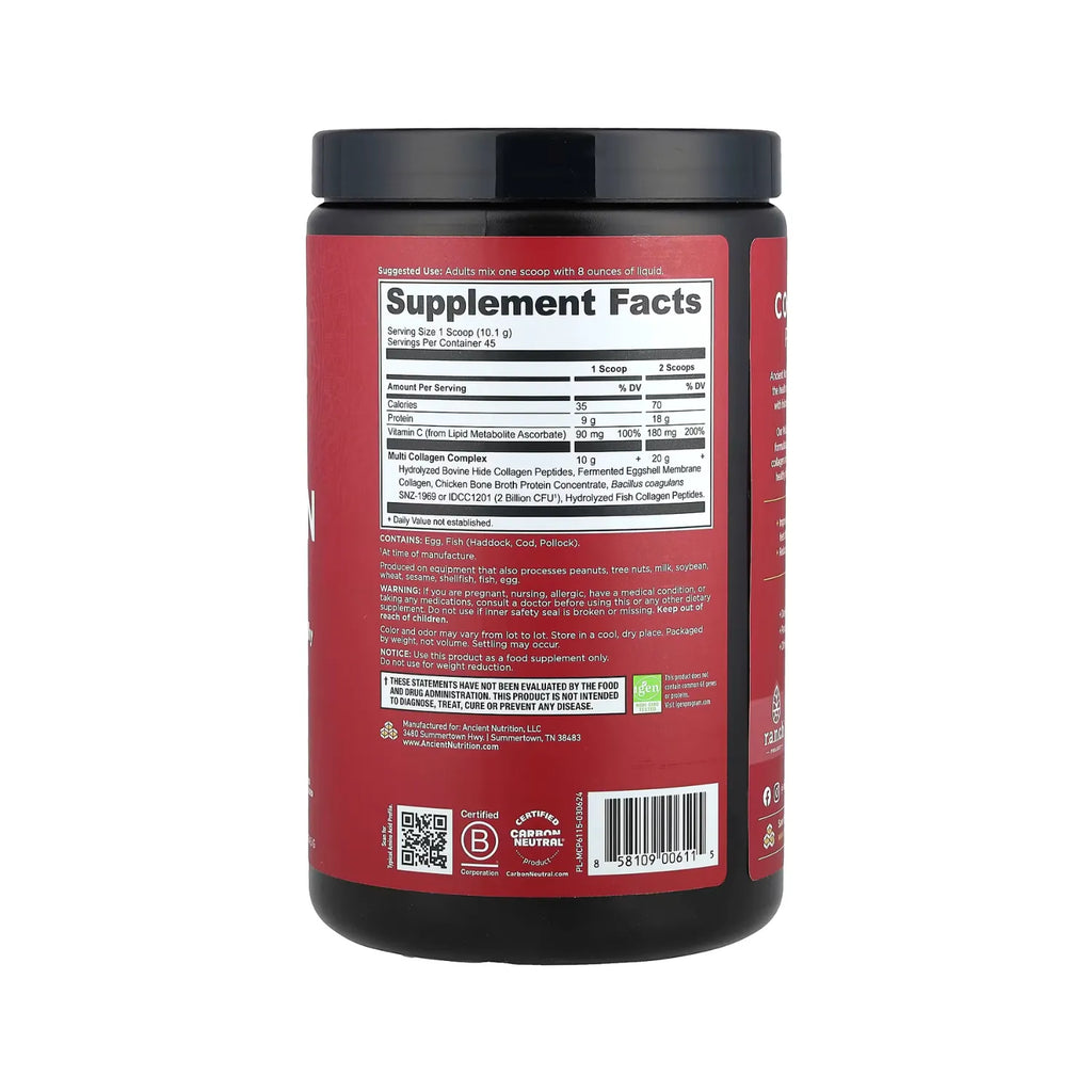 Ancient Nutrition, Proteína con múltiples tipos de colágeno, 454,5 g (1 lb)