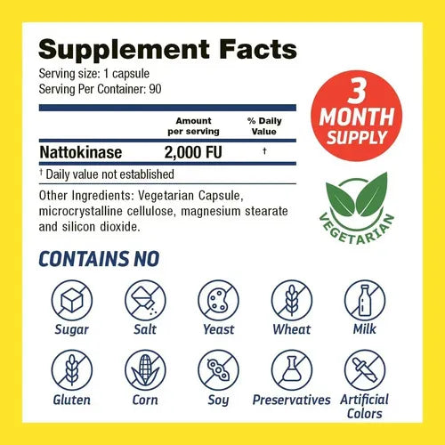 DR'S HOPE | Nattokinase 2,000 FU | 90 Cápsulas Vegetales | Apoyo a la Circulación y Salud Cardiovascular