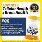 DR'S HOPE | PQQ Pirroloquinolina Quinona 20 mg | 30 Cápsulas Vegetales | Apoyo a la Energía Celular y Función Cognitiva