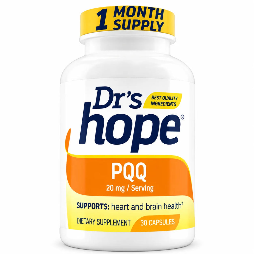 DR'S HOPE | PQQ Pirroloquinolina Quinona 20 mg | 30 Cápsulas Vegetales | Apoyo a la Energía Celular y Función Cognitiva