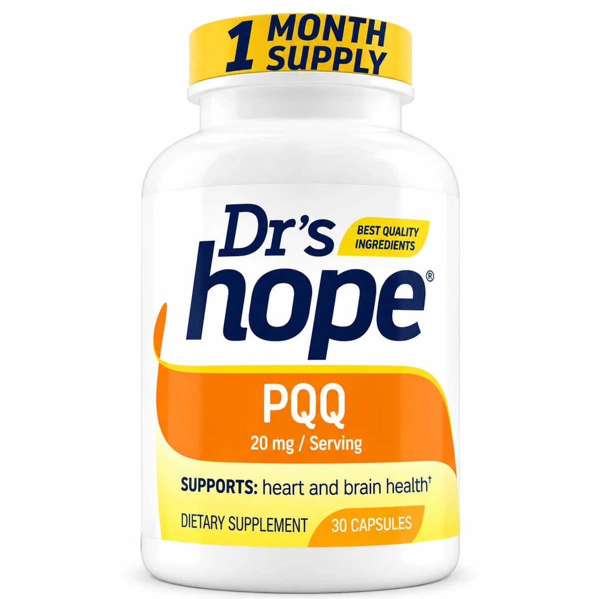 DR'S HOPE | PQQ Pirroloquinolina Quinona 20 mg | 30 Cápsulas Vegetales | Apoyo a la Energía Celular y Función Cognitiva