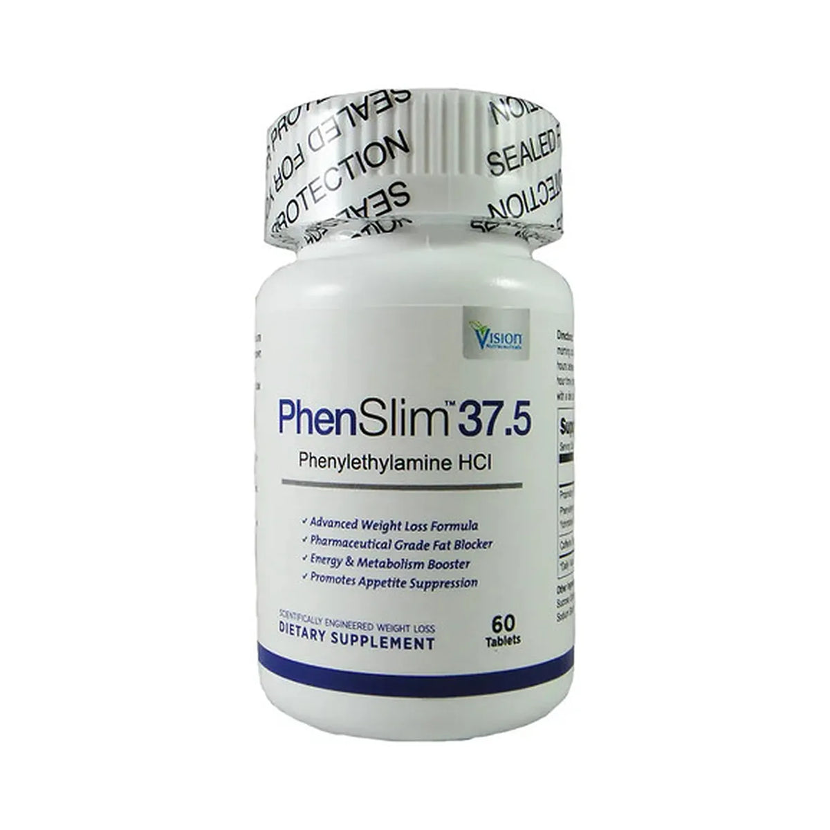Vision Nutraceuticals PhenSlim 37.5 | 60 Tabletas | Apoyo al Metabolismo Energético | Control de Peso y Bienestar General | Suplemento Alimenticio