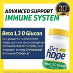Drs Hope Beta 1,3 D Glucan 500 mg | 120 Cápsulas Vegetales | Apoyo Inmunológico y Bienestar General | Suplemento Alimenticio