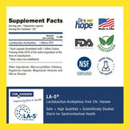 Drs Hope Lactobacillus Acidophilus 1 Billion CFU | 120 Cápsulas Vegetales | Salud Digestiva y Equilibrio Intestinal | Suplemento Alimenticio