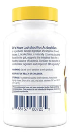 Drs Hope Lactobacillus Acidophilus 1 Billion CFU | 120 Cápsulas Vegetales | Salud Digestiva y Equilibrio Intestinal | Suplemento Alimenticio