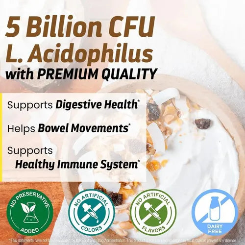 Drs Hope Lactobacillus Acidophilus BOOST 5 Billion CFU | 120 Cápsulas Vegetales | Salud Digestiva y Equilibrio Intestinal | Suplemento Alimenticio