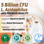 Drs Hope Lactobacillus Acidophilus BOOST 5 Billion CFU | 120 Cápsulas Vegetales | Salud Digestiva y Equilibrio Intestinal | Suplemento Alimenticio