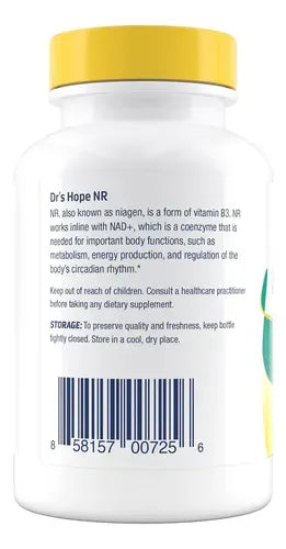 DR'S HOPE | NR Nicotinamida Ribósido 150 mg | 120 Cápsulas Vegetales | Apoyo a la Energía Celular y Metabolismo