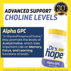 Drs Hope Alpha GPC 500 mg | 180 Cápsulas Vegetales | Memoria, Concentración y Salud Cognitiva | Suplemento Alimenticio