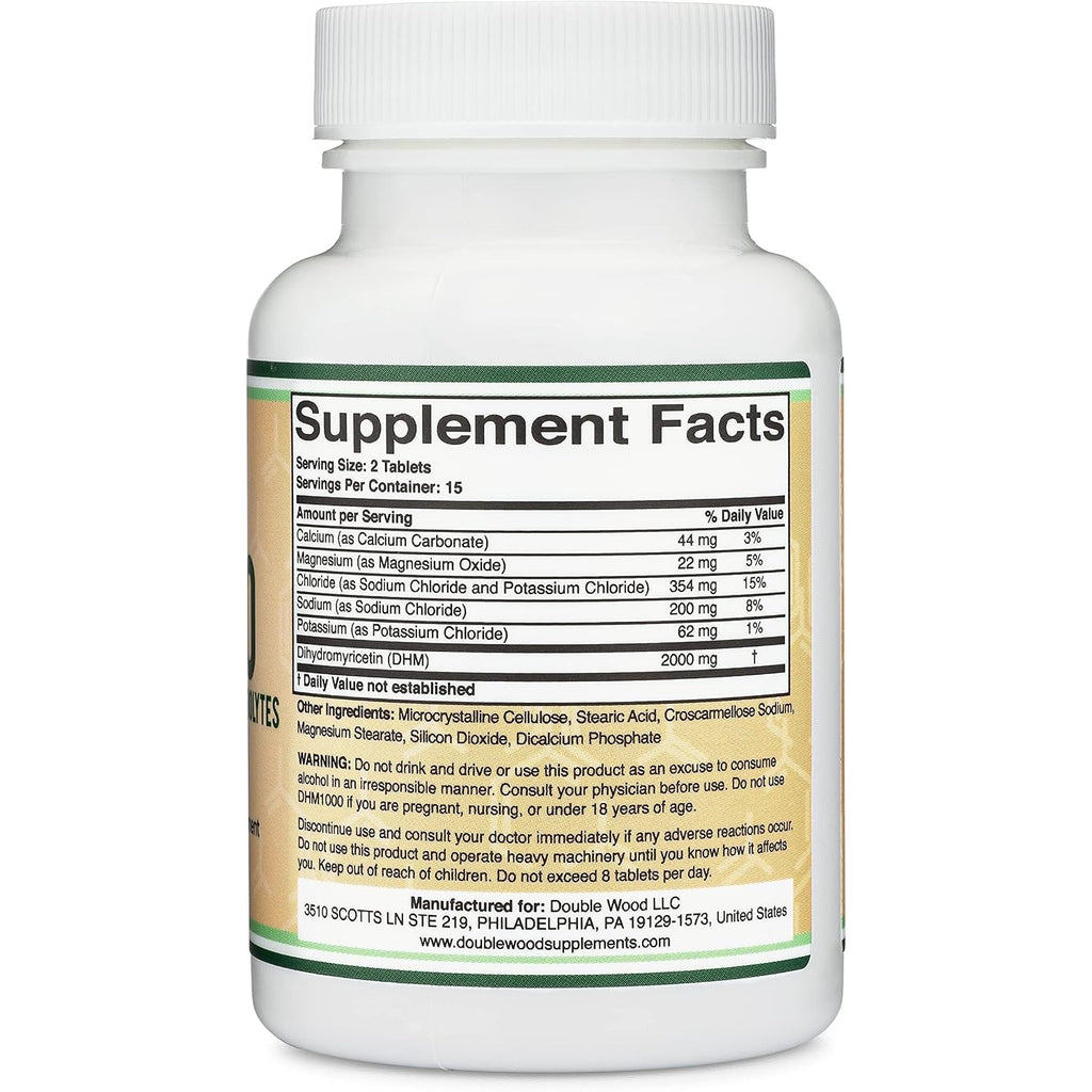 Double Wood DHM1000 Dihidromiricetina 1000 mg 30 Tabletas