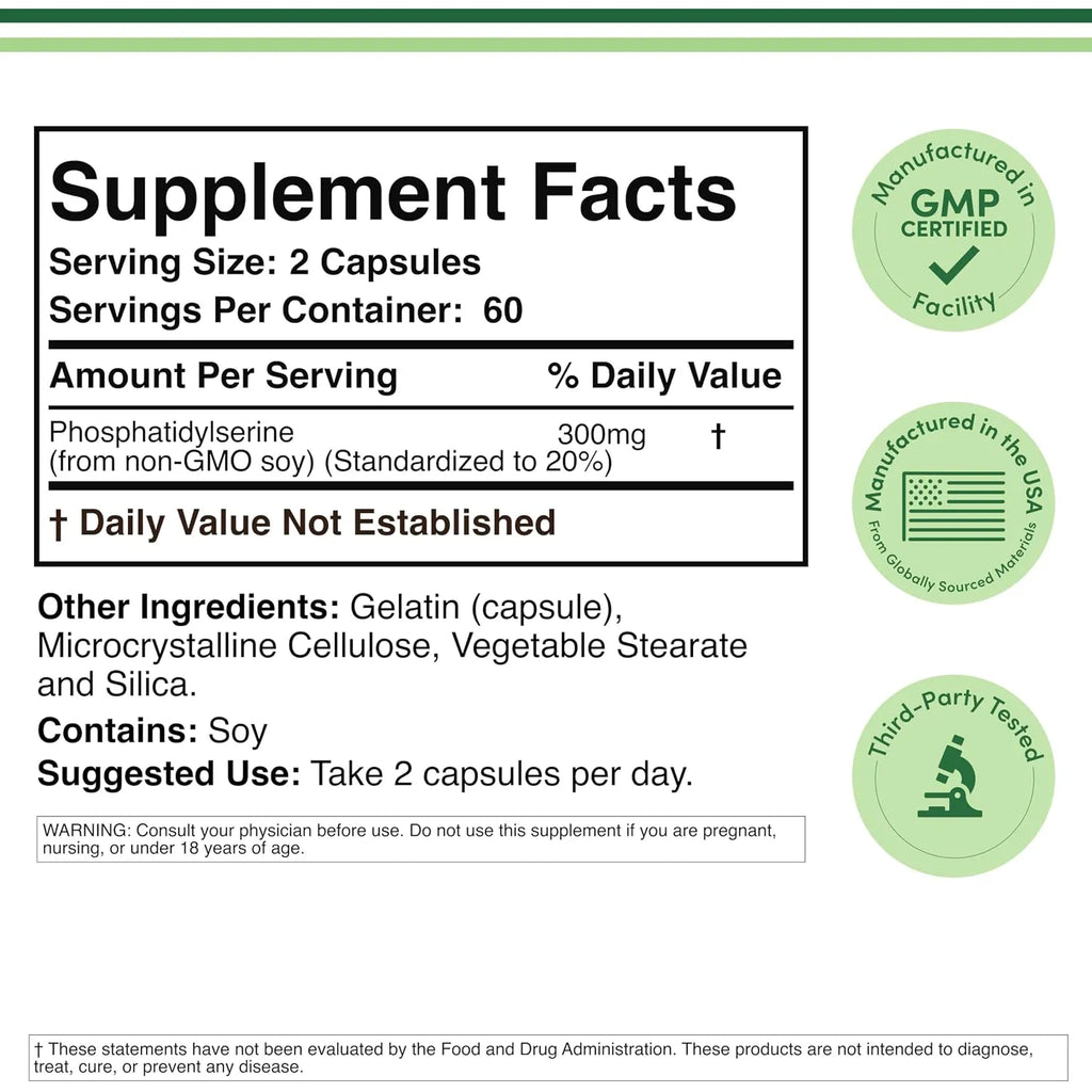 Double Wood fosfatidilserina 150 mg 120 capsulas