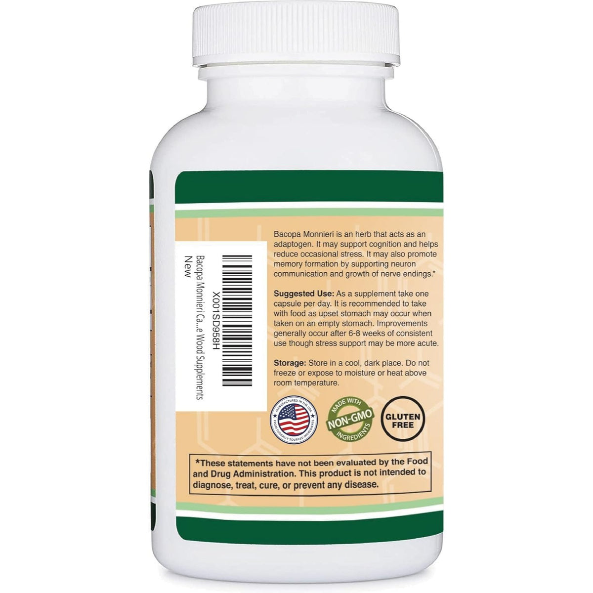 Double Wood Bacopa Monnieri 450 mg 90 Cápsulas