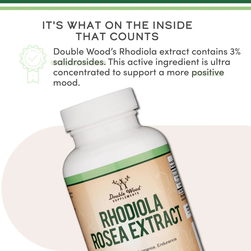 Double Wood Extracto De Rhodiola Rosea 500mg 120 Cápsulas