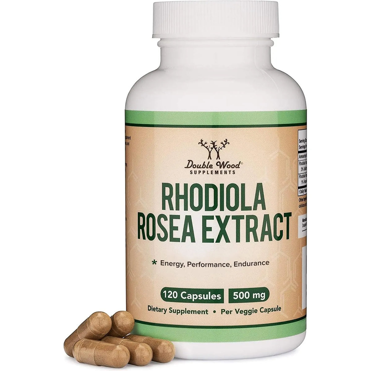 Double Wood Extracto De Rhodiola Rosea 500mg 120 Cápsulas