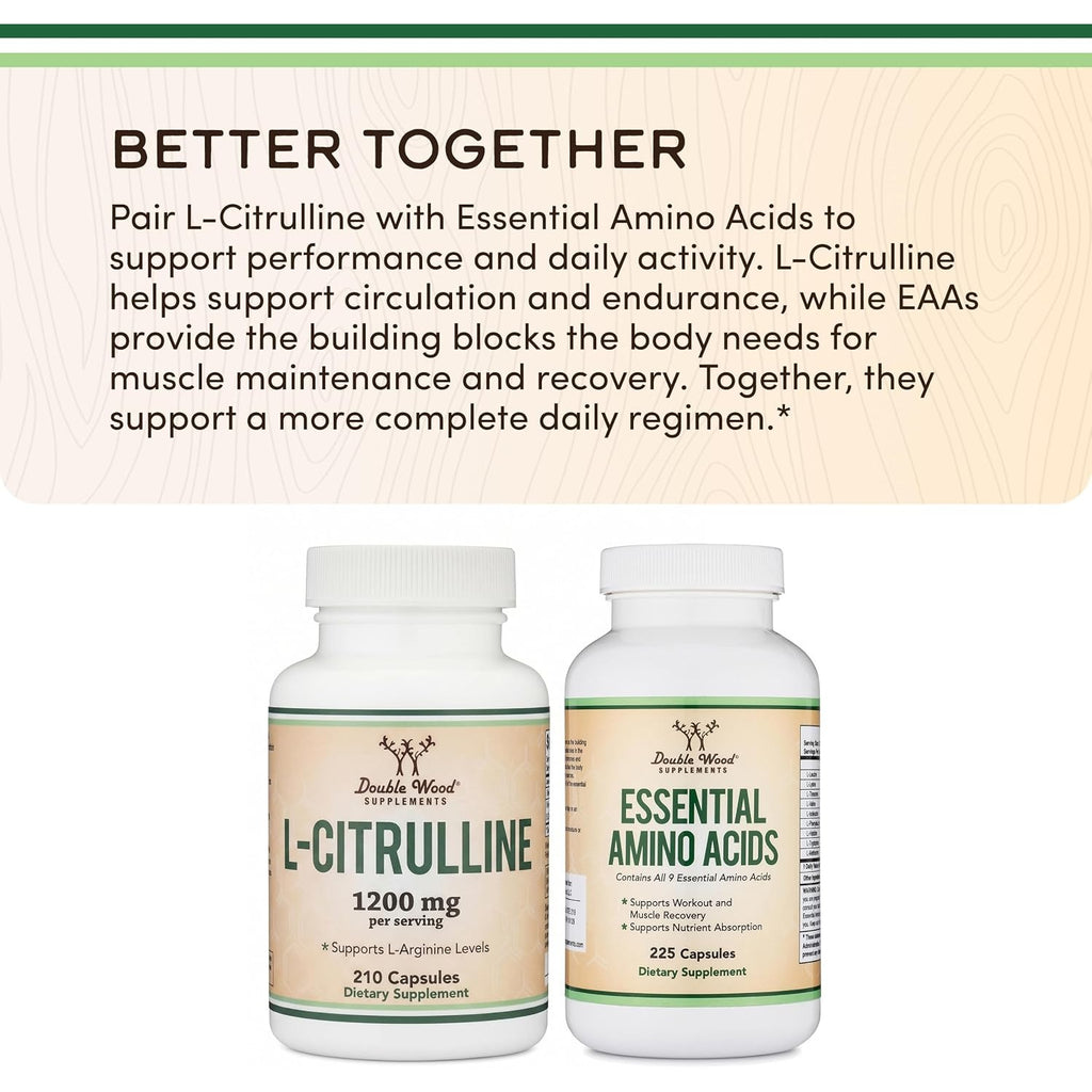 Double Wood L-citrulina 1200 mg por Porción 210 Cápsulas
