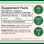 Double Wood L-Serina 500 mg 180 Cápsulas Vegetales