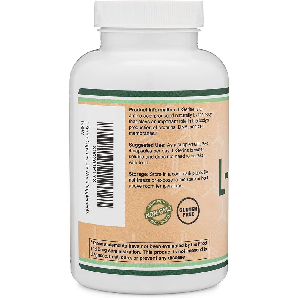 Double Wood L-Serina 500 mg 180 Cápsulas Vegetales