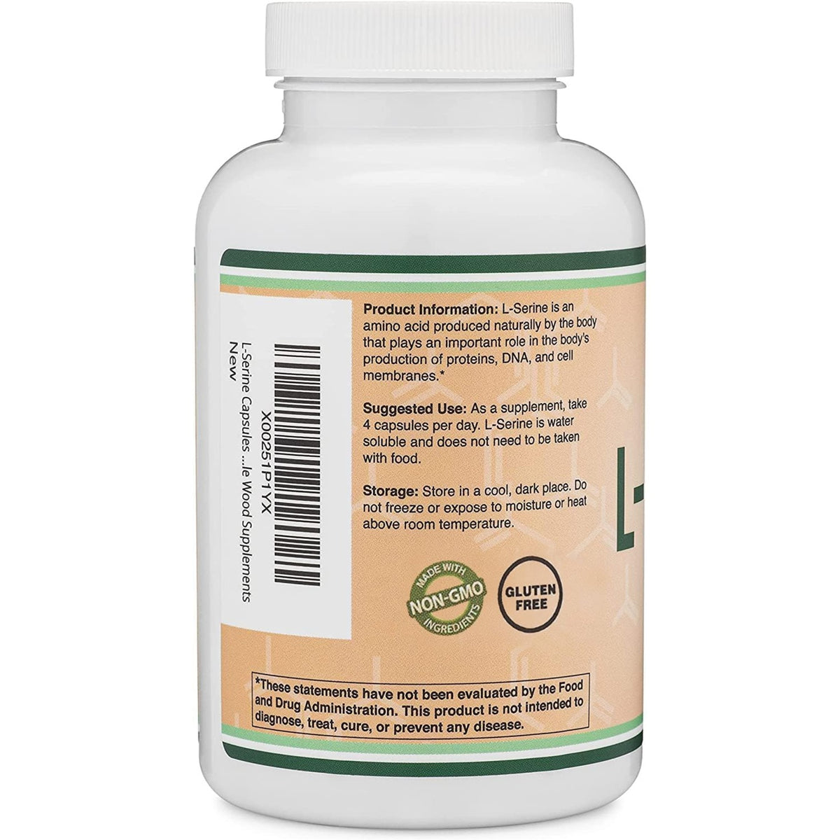 Double Wood L-Serina 500 mg 180 Cápsulas Vegetales