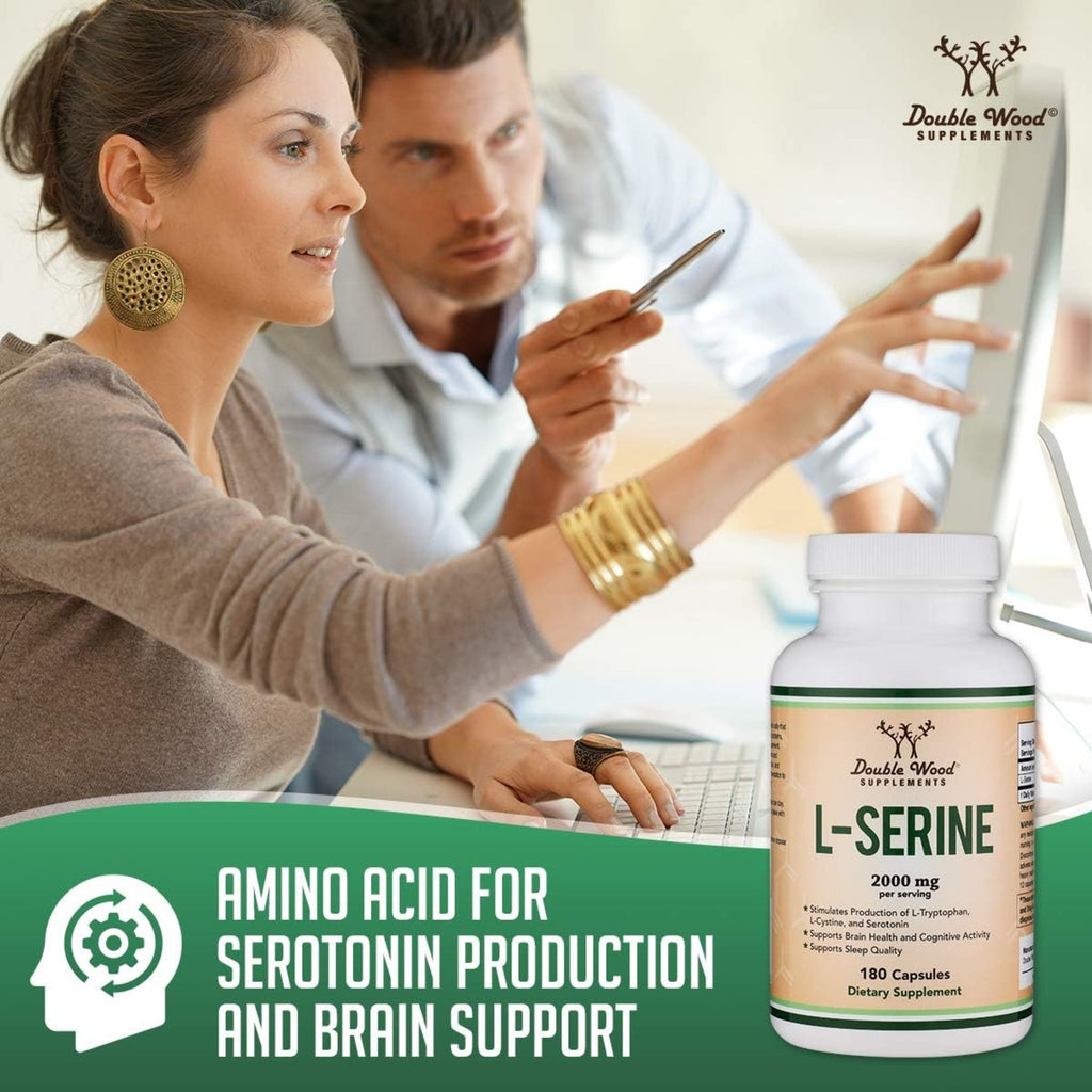 Double Wood L-Serina 500 mg 180 Cápsulas Vegetales