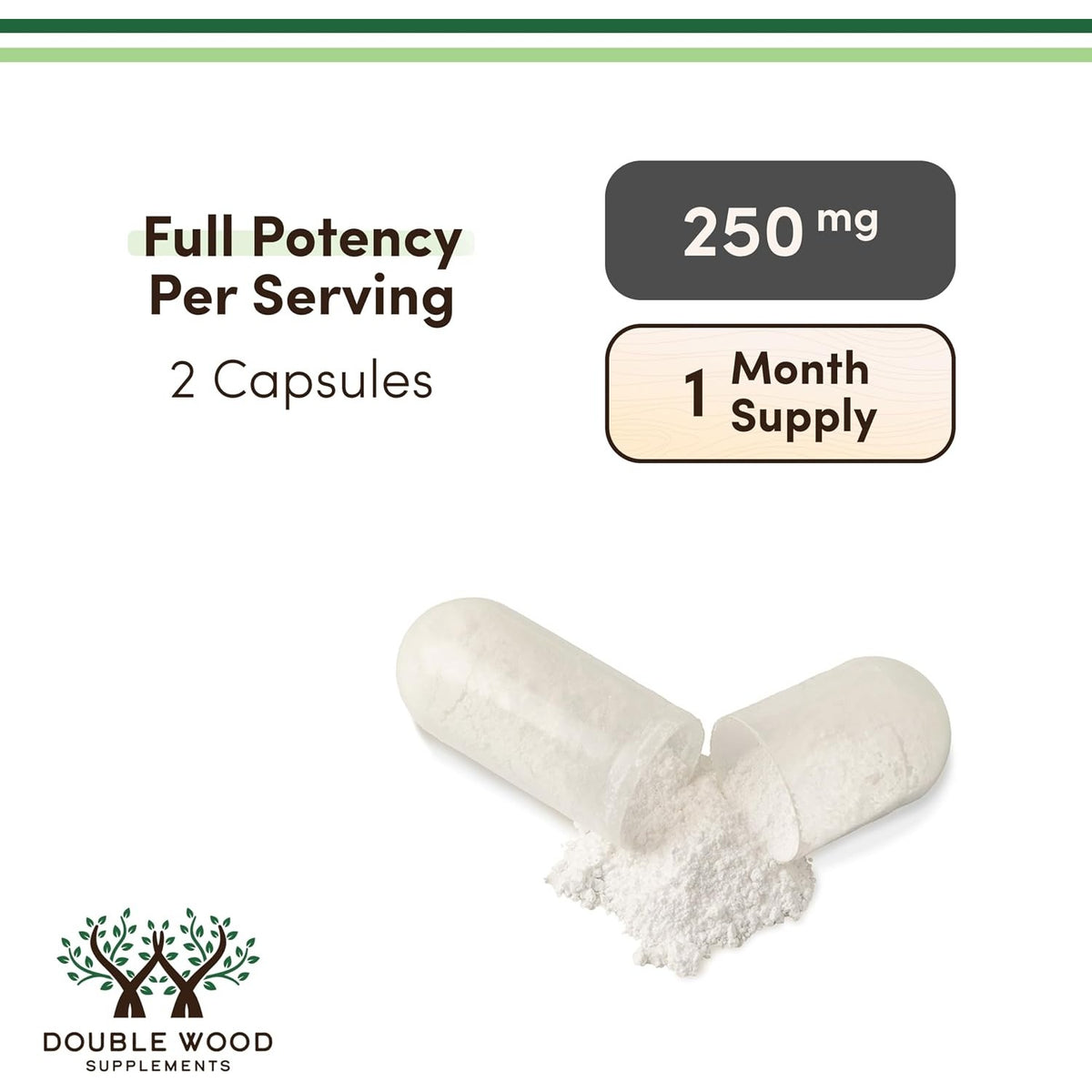 Double Wood NMN Nicotinamida Mononucleótido 250 mg 60 Cápsulas