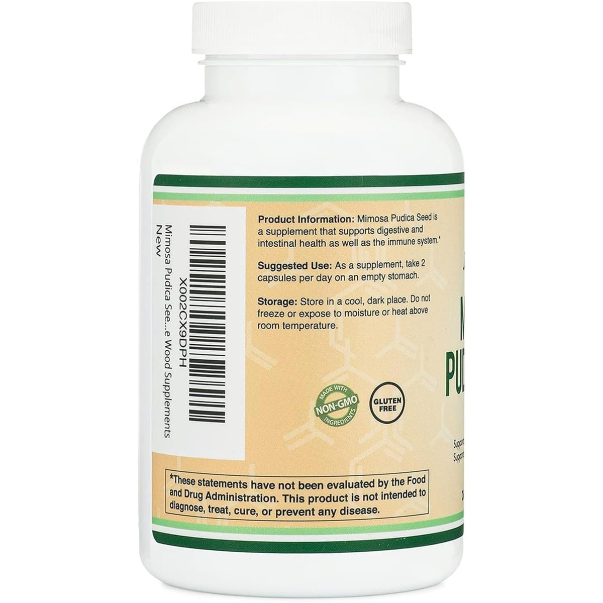 Double Wood Semilla de Mimosa Pudica 500 mg 180 Cápsulas Vegetales