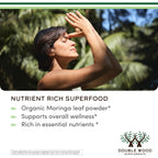 Double Wood Hoja de Moringa Orgánica 500 mg 210 Cápsulas Vegetales