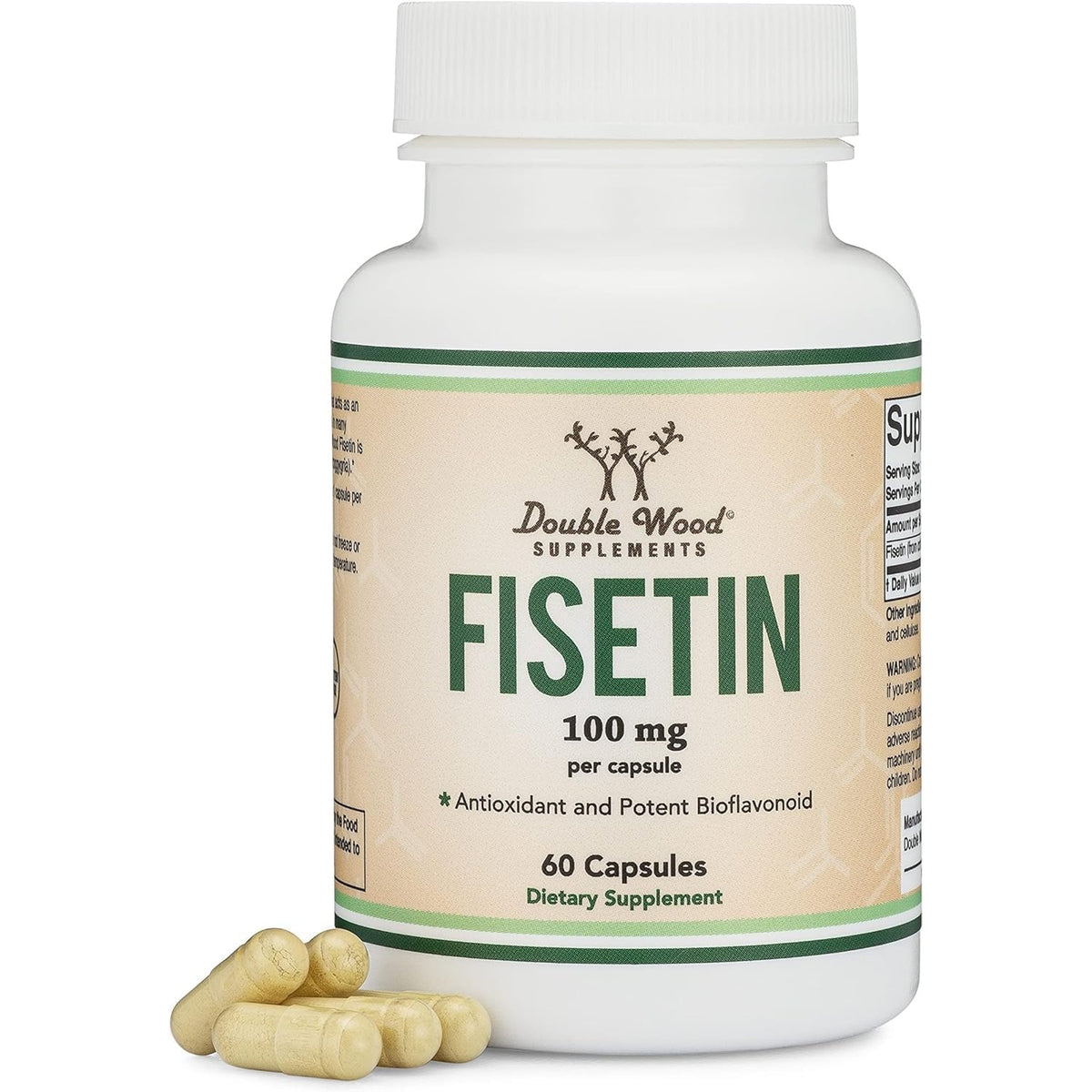 Double Wood Fisetina 100 mg 60 Cápsulas Vegetales
