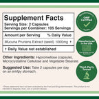 Double Wood Extracto De Mucuna Pruriens 500 Mg, 210 Caps Sfn