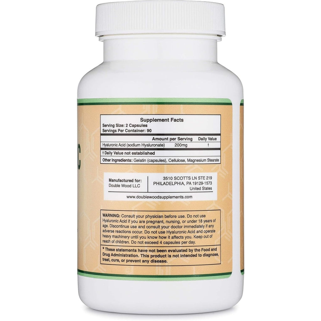 Double Wood Ácido Hialurónico 100 mg 180 Cápsulas