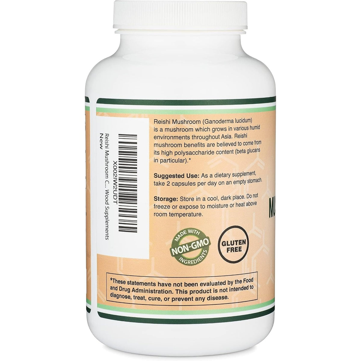 Double Wood Hongo Reishi Extracto 4:1 1000 mg 300 Cápsulas
