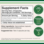 Double Wood Cordyceps Extracto de Hongo 500 mg 210 Cápsulas