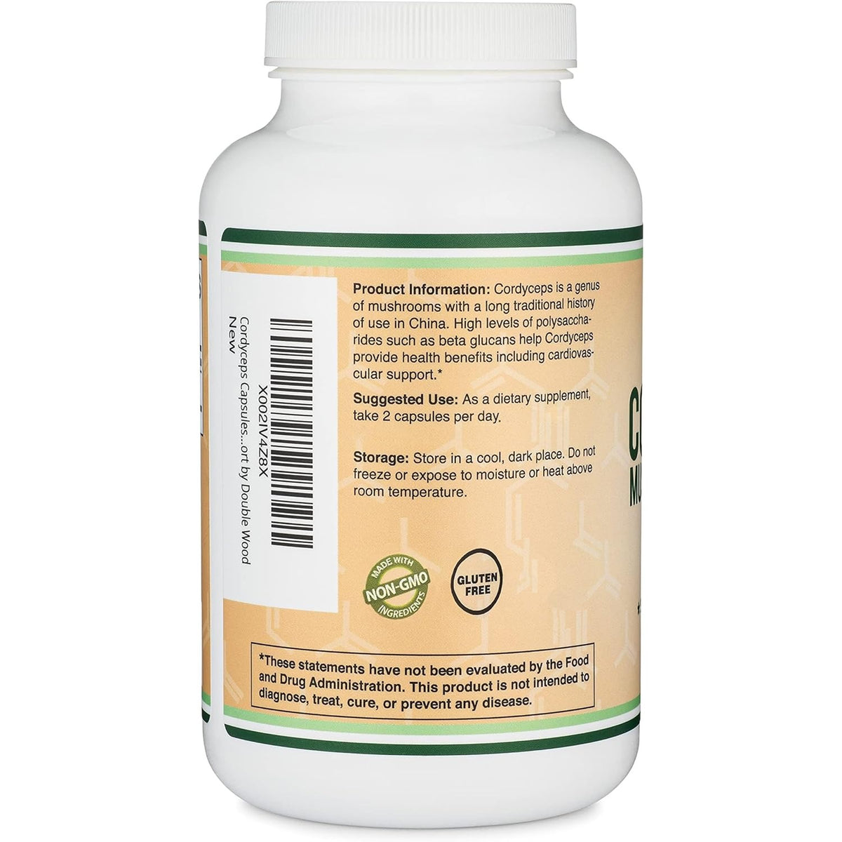 Double Wood Cordyceps Extracto de Hongo 500 mg 210 Cápsulas