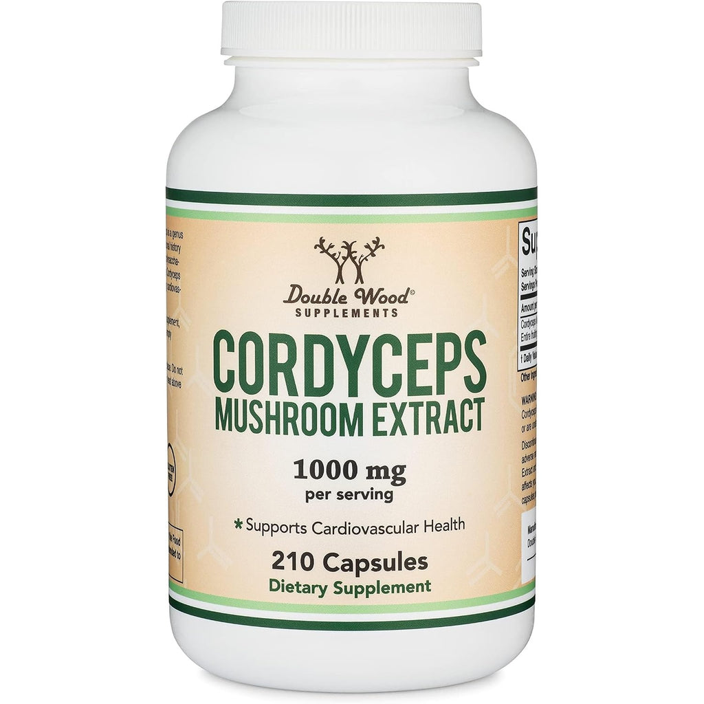 Double Wood Cordyceps Extracto de Hongo 500 mg 210 Cápsulas