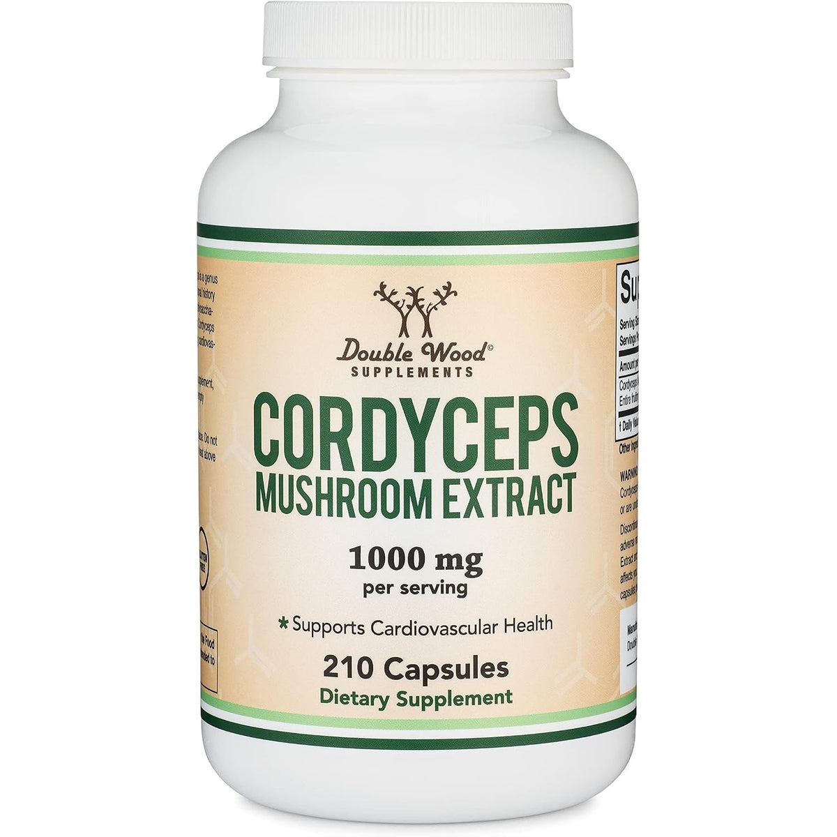 Double Wood Cordyceps Extracto de Hongo 500 mg 210 Cápsulas