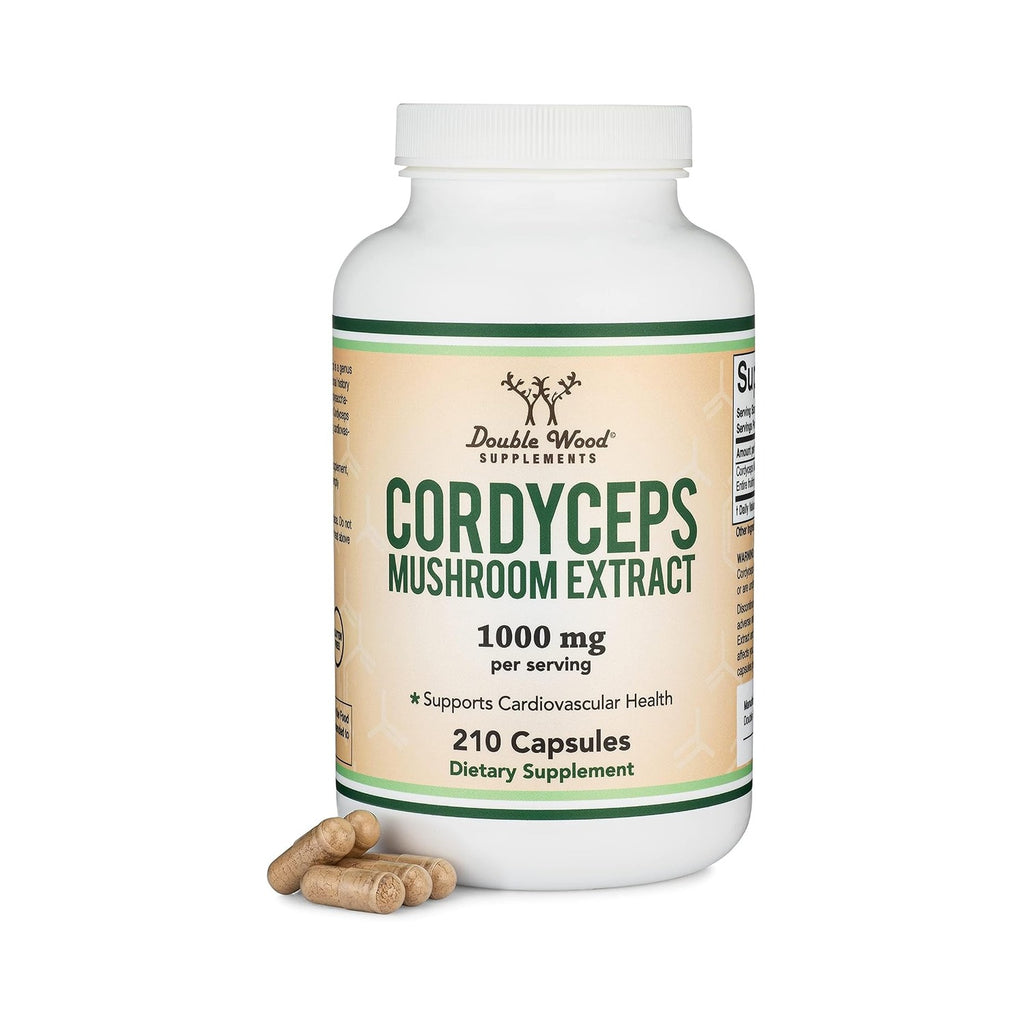 Double Wood Cordyceps Extracto de Hongo 500 mg 210 Cápsulas