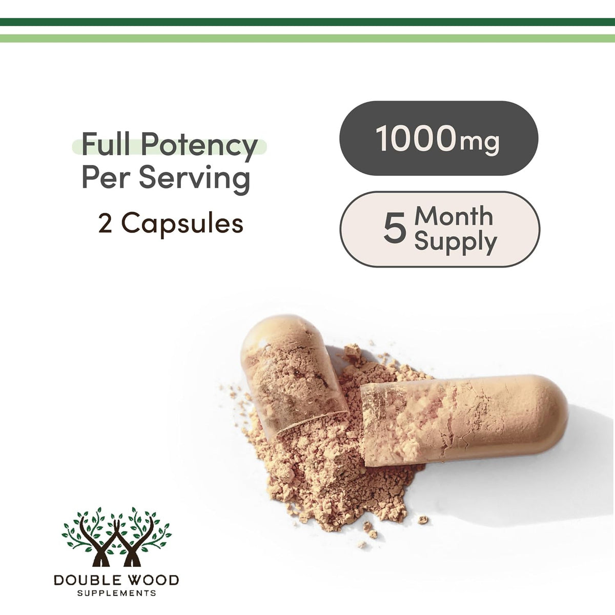 Double Wood Raíz de Maca 1000 mg 300 Cápsulas