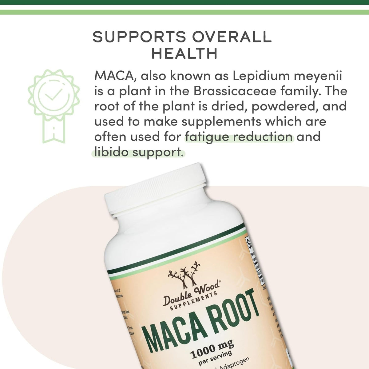 Double Wood Raíz de Maca 1000 mg 300 Cápsulas