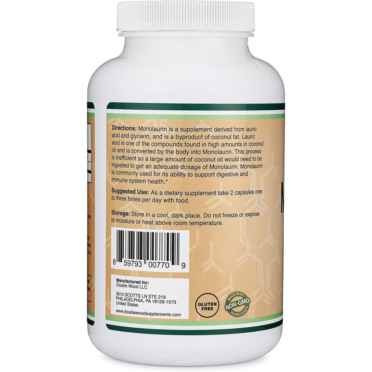 Double Wood Monolaurina 1000 mg 210 Cápsulas