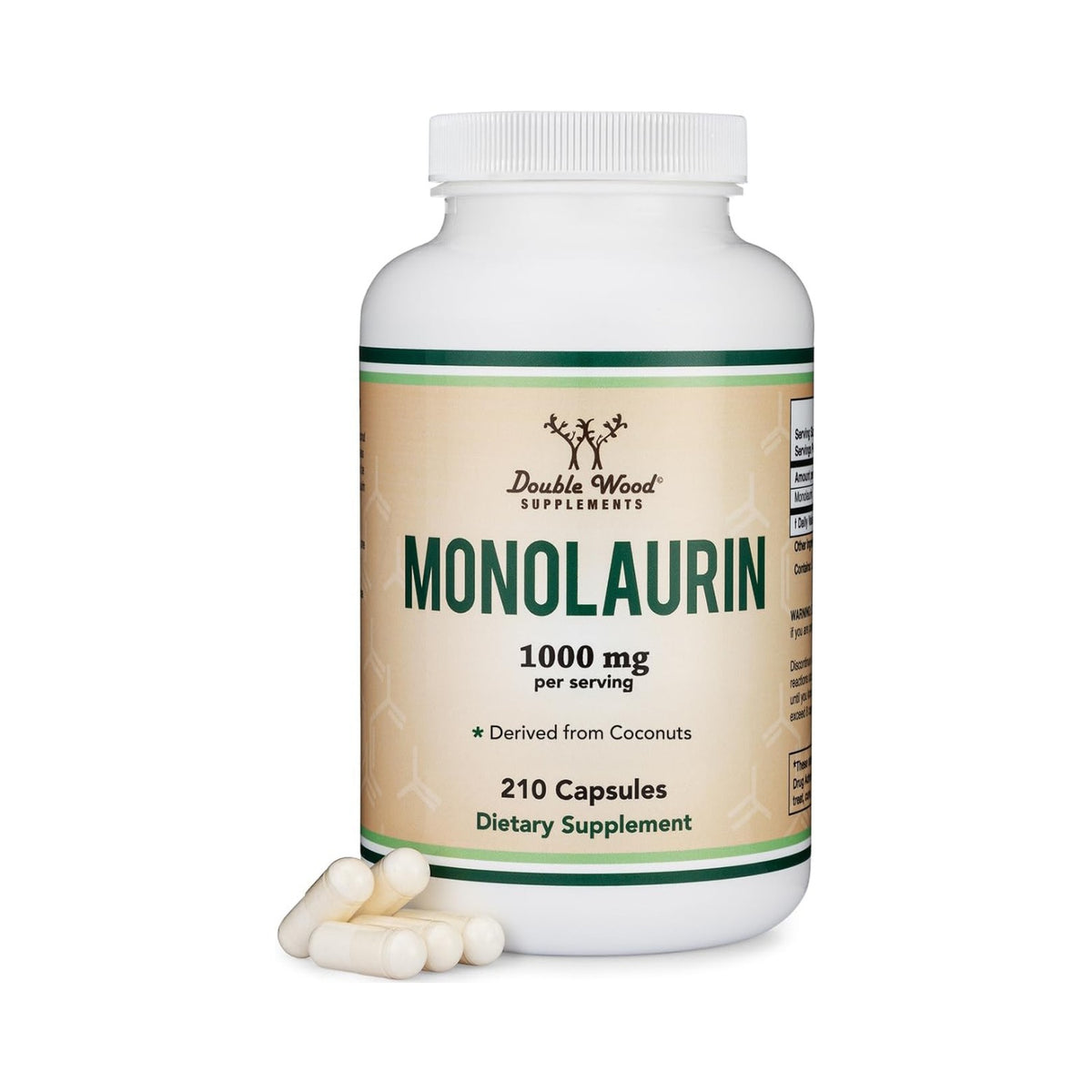 Double Wood Monolaurina 1000 mg 210 Cápsulas